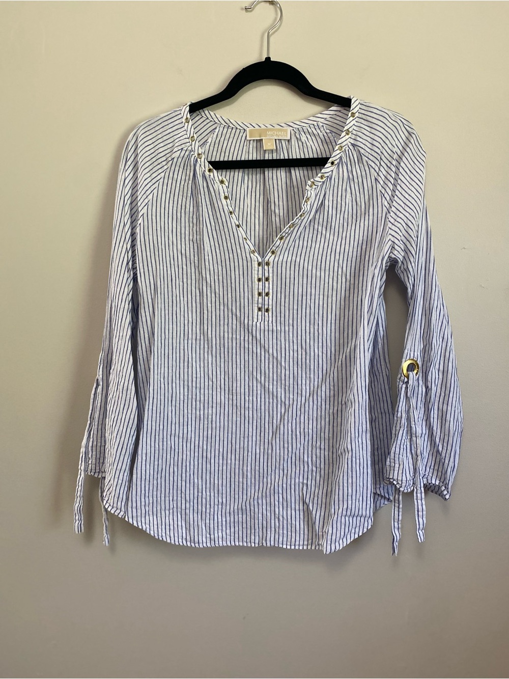 Michael Kors Top M Striped Coastal Beachy Cottage Boho Coquette Nautical Preppy